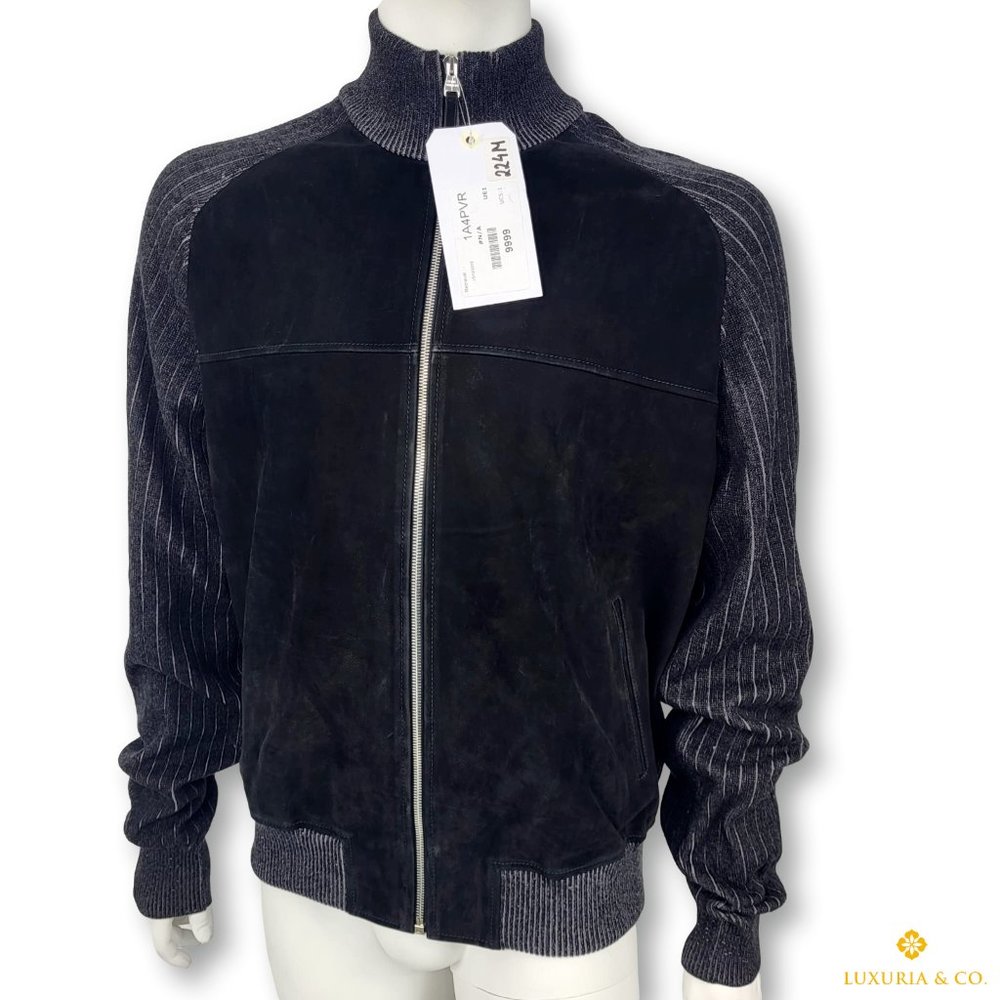Louis Vuitton Men's Black Suede Front Jacket